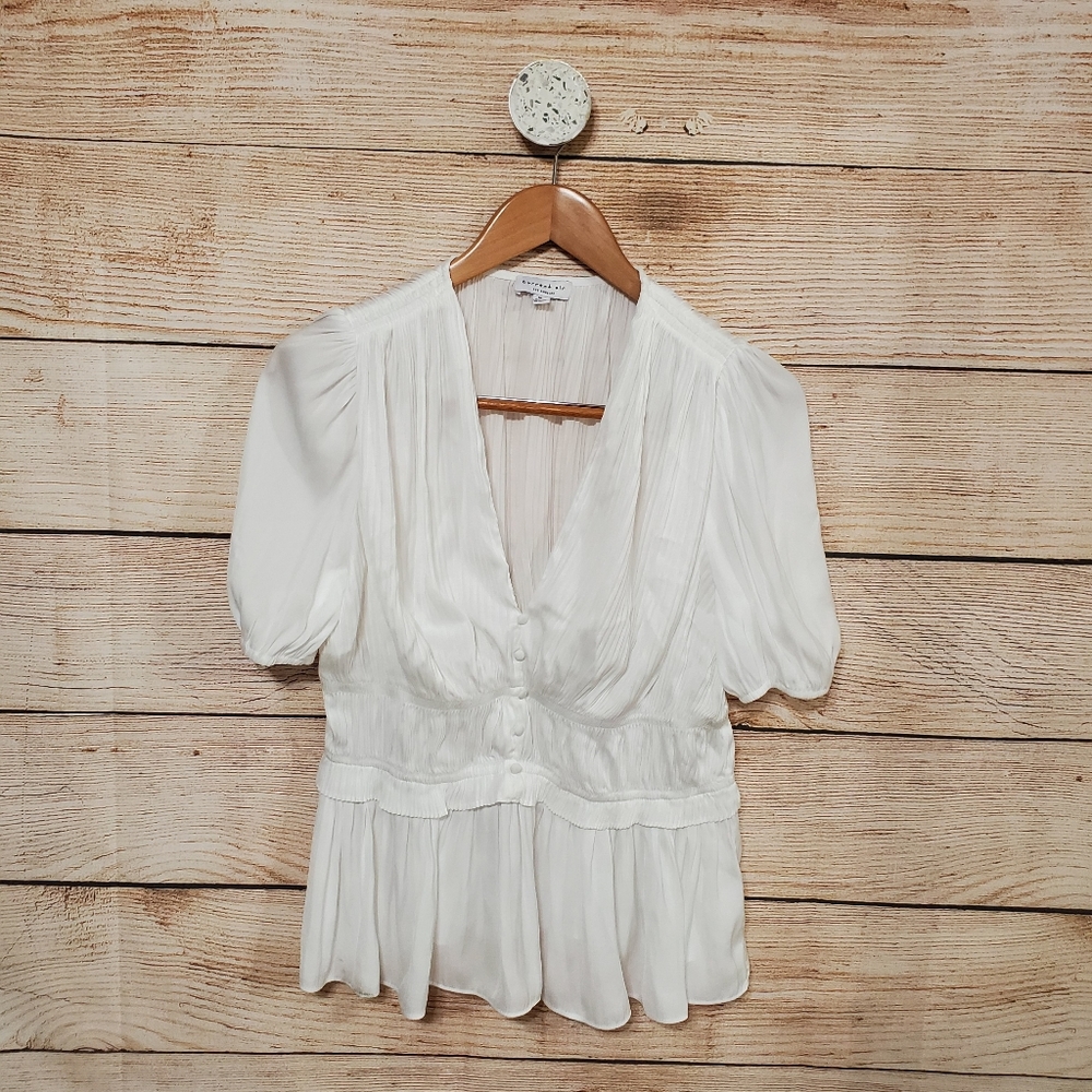 Anthro Current Air White Women's Blouse M